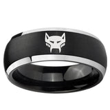 5, 8mm Maximal Dome Brushed Black 2 Tone Tungsten Ring
