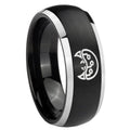 8mm Metroid Dome Brushed Black 2 Tone Tungsten Promised Ring
