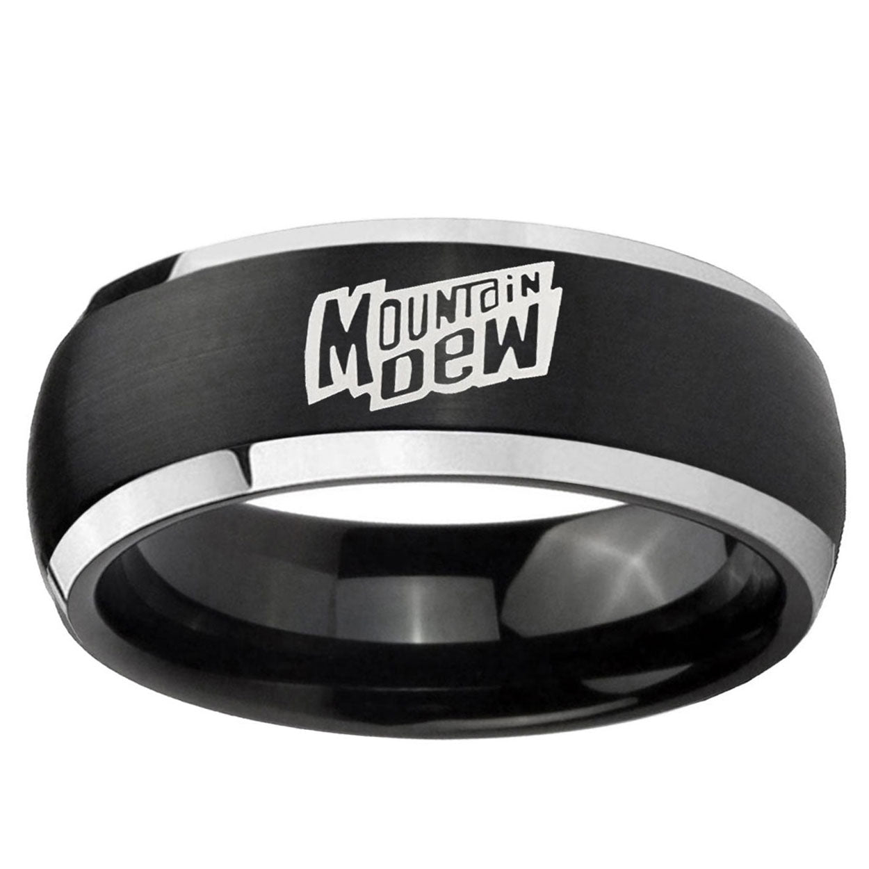 5mm Mountain Dew Dome Brushed Black 2 Tone Tungsten Ring