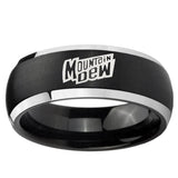 5, 8mm Mountain Dew Dome Brushed Black 2 Tone Tungsten Wedding Engraving Ring