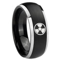 8mm Radiation Dome Brushed Black 2 Tone Tungsten Mens Ring