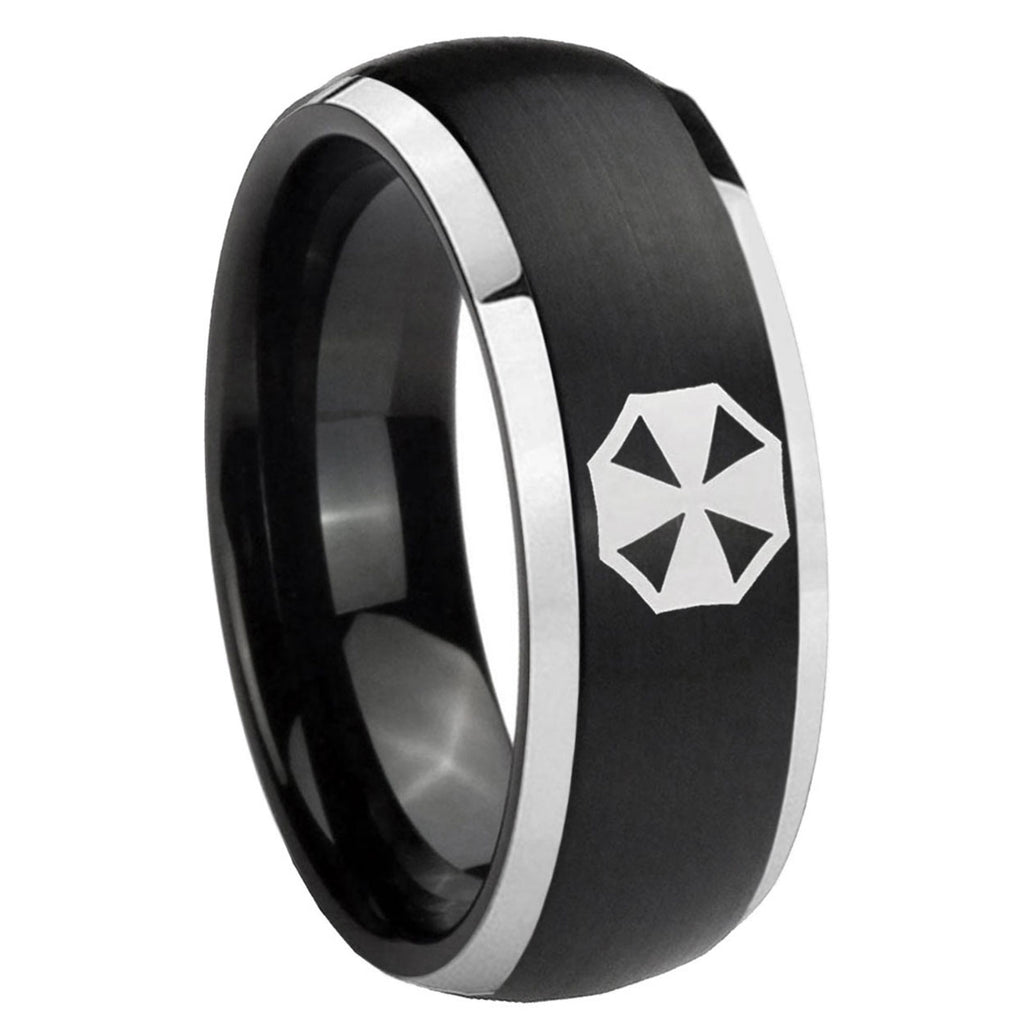 Multiple Fleur-De-Lis Tungsten Carbide Wedding Ring Set