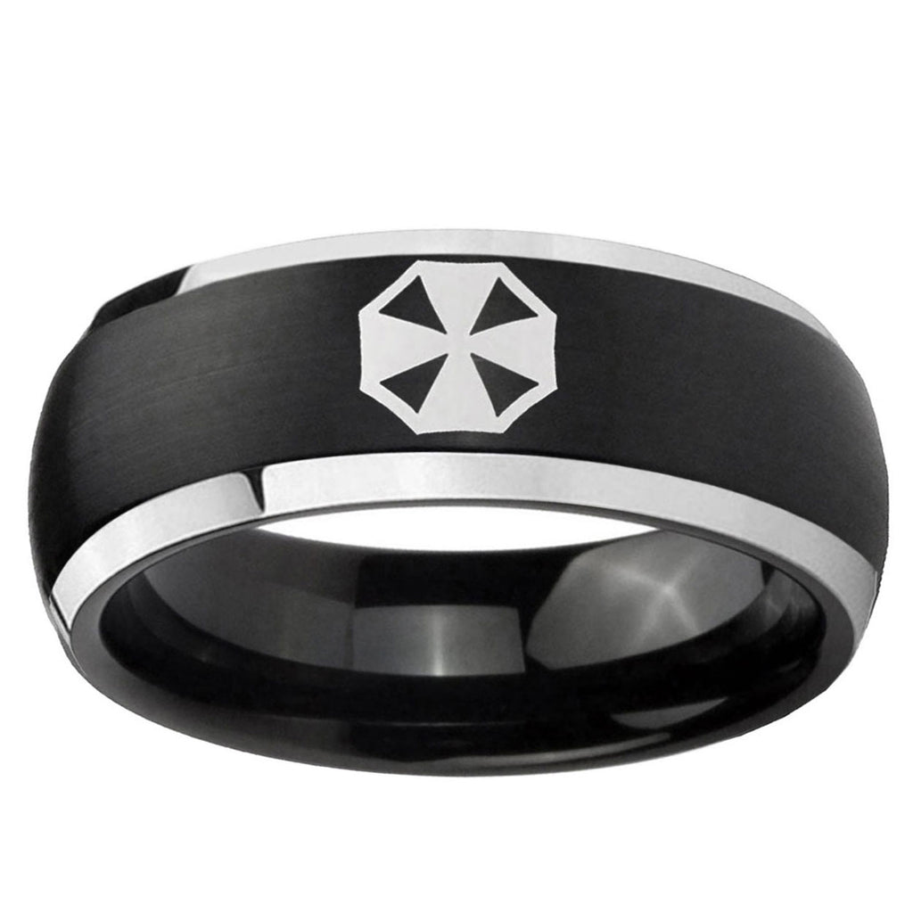5mm Resident Evil Dome Brushed Black 2 Tone Tungsten Ring