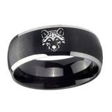 8mm-Wolf-Dome-Brushed-Black-2-Tone-Tungsten-Personalized-Ring