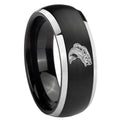 8mm Fishing Dome Brushed Black 2 Tone Tungsten Custom Ring