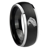 8mm Fishing Dome Brushed Black 2 Tone Tungsten Personalized Ring