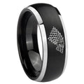 8mm Game Of Thrones House Stark Direwolf Dome Black 2 Tone Tungsten Ring
