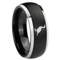 8mm Cormorant Dome Brushed Black 2 Tone Tungsten Custom Ring