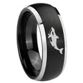 8mm Keller Whale Dome Brushed Black 2 Tone Tungsten Ring