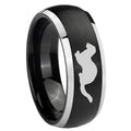 8mm Otter Dome Brushed Black 2 Tone Tungsten Custom Ring