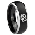 8mm Raccoon Animal Dome Brushed Black 2 Tone Tungsten Ring