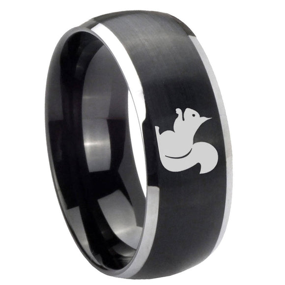 8mm-Squirrel-Dome-Brushed-Black-2-Tone-Tungsten-Personalized-Ring