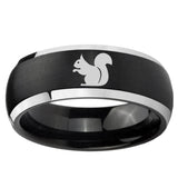 5, 8mm Squirrel Dome Brushed Black 2 Tone Tungsten Ring