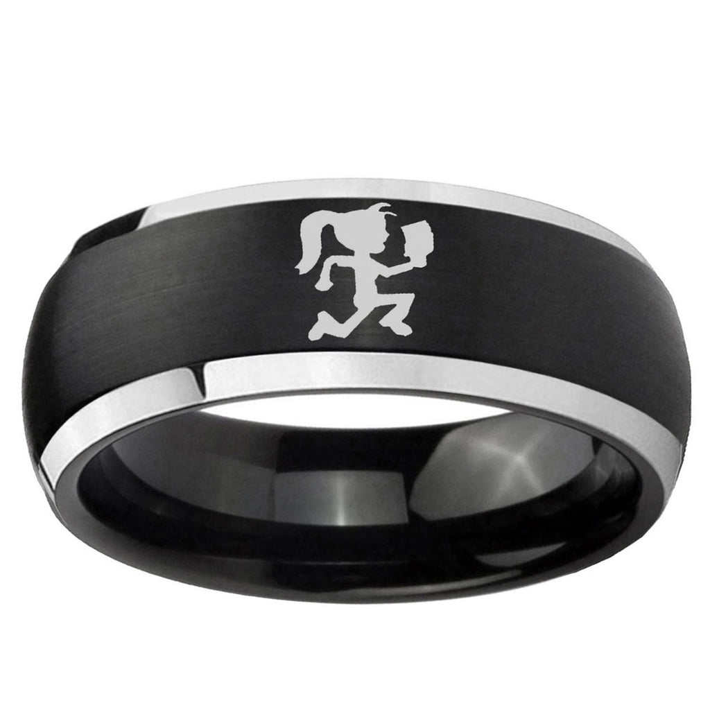 5mm Hatchet Woman Dome Brushed Black 2 Tone Tungsten Ring