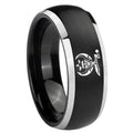 8mm Masonic Shriners Dome Brushed Black 2 Tone Tungsten Band