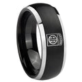 8mm Army Airborn Dome Brushed Black 2 Tone Tungsten Bands