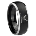 8mm Matte Brush Black Dome US Air Force 2 Tone Tungsten Ring