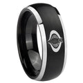 8mm Cobra Dome Brushed Black 2 Tone Tungsten Mens Ring