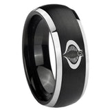 8mm Cobra Dome Brushed Black 2 Tone Tungsten Carbide Men's Wedding Ring