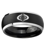 5, 8mm Cobra Dome Brushed Black 2 Tone Tungsten Ring