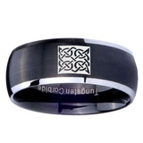 8mm-Celtic-Design-Dome-Brushed-Black-2-Tone-Tungsten-Carbide-Men's-Band-Ring