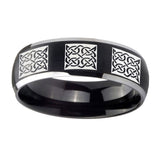 8mm-Multiple-Celtic-Dome-Brushed-Black-2-Tone-Tungsten-Mens-Engagement-Band