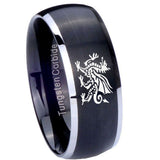 8mm-Dragon-Dome-Brushed-Black-2-Tone-Tungsten-Carbide-Men's-Engagement-Band