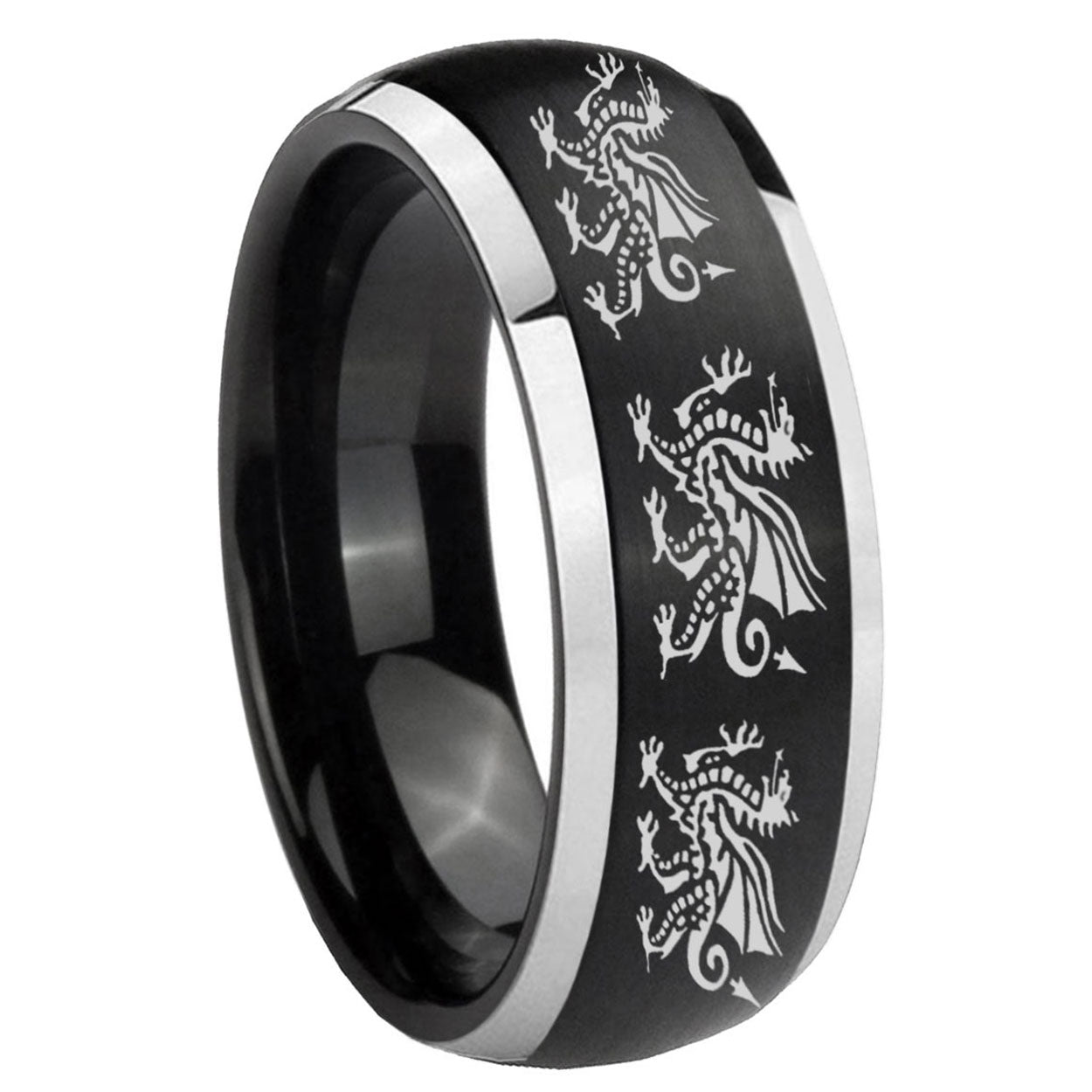 Multiple Christian Cross Tungsten Carbide Wedding Band Set