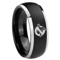 8mm Ghostbusters Dome Brushed Black 2 Tone Tungsten Ring