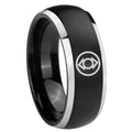 8mm Indigo Lanterns Dome Brush Black Wedding Bands Tungsten
