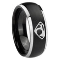 8mm House of Van Dome Brushed Black 2 Tone Tungsten Ring