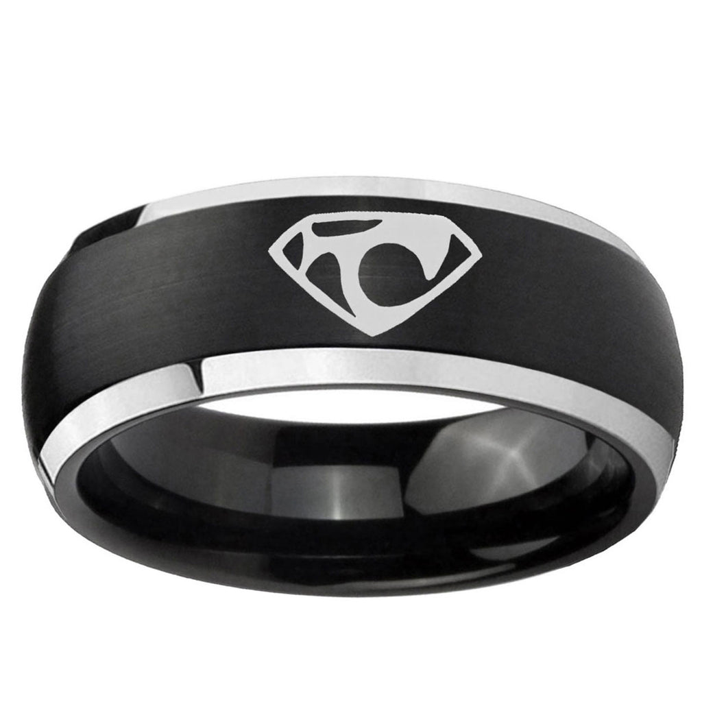 5mm House of Van Dome Brushed Black 2 Tone Tungsten Ring