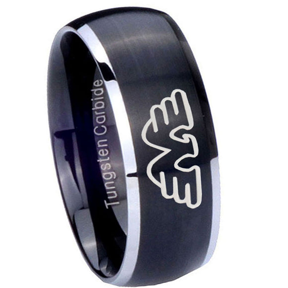 8mm-Waylon-Jennings-Dome-Brushed-Black-2-Tone-Tungsten-Carbide-Engraved-Ring