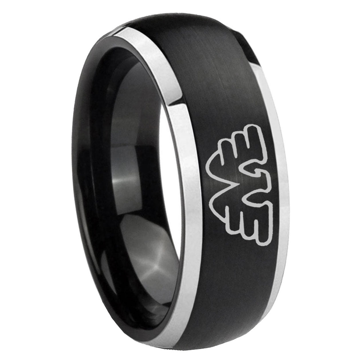 4 Maltese Cross Tungsten Carbide His And Hers Ring
