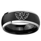 5, 8mm Waylon Jennings Dome Brushed Black 2 Tone Tungsten Ring