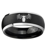 5, 8mm Spider Dome Brushed Black 2 Tone Tungsten Ring