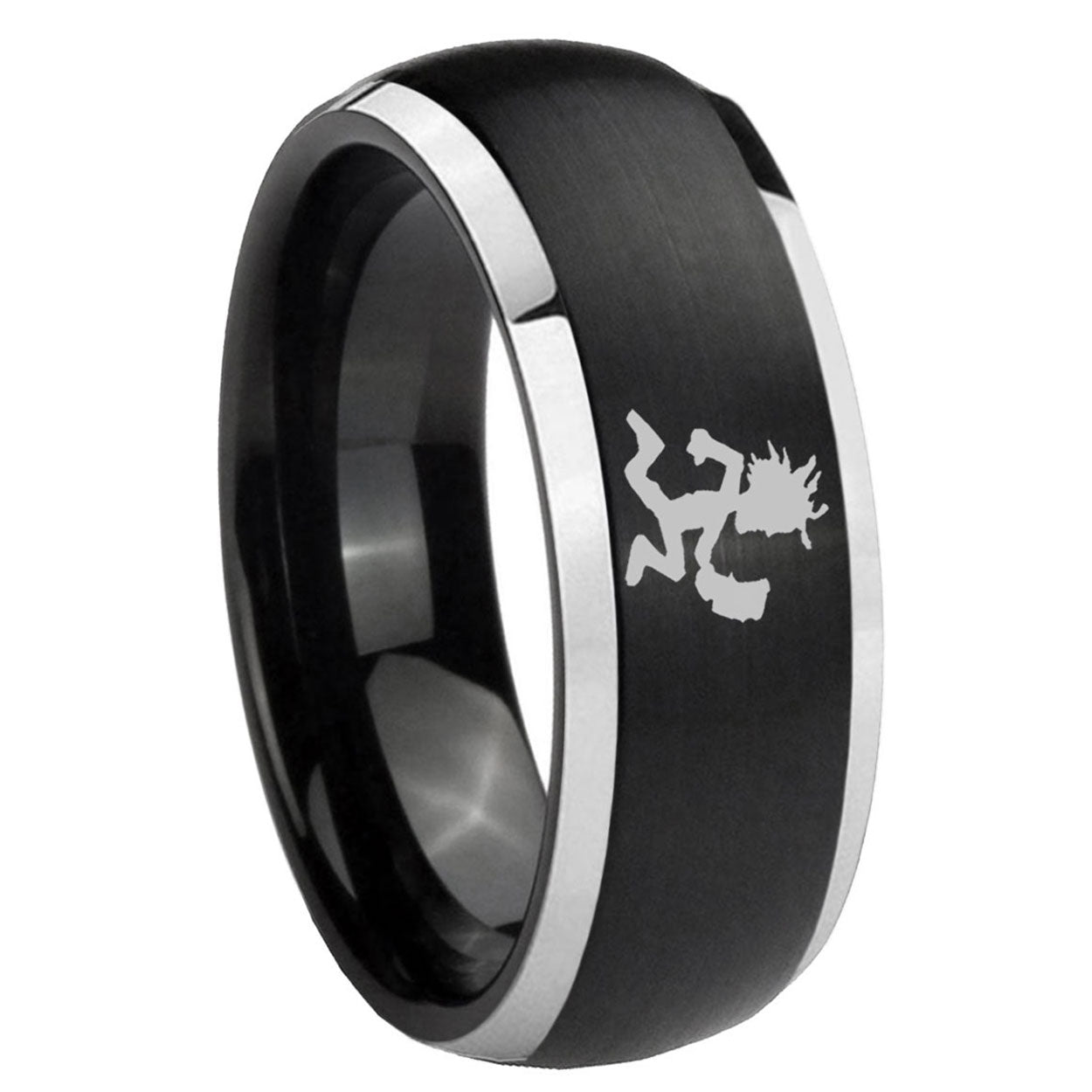 Christian Cross Tungsten Carbide Wedding Band Set