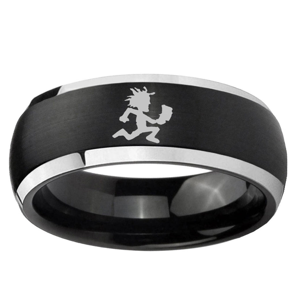 5mm Hatchet Man Dome Brushed Black 2 Tone Tungsten Band