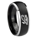8mm Seeing Eye Dome Brushed Black 2 Tone Tungsten Mens Ring