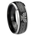 8mm Celtic Zelda Dome Brushed Black 2 Tone Tungsten Ring