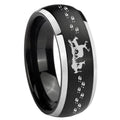 8mm Deer Hunting Dome Brushed Black 2 Tone Tungsten Ring