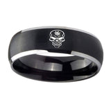8mm-Skull-Marijuana-Leaf--Dome-Brushed-Black-2-Tone-Tungsten-Promise-Ring