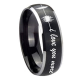 8mm-Sound-Wave,-I-love-you-more-Dome-Brushed-Black-2-Tone-Tungsten-Bands-Ring