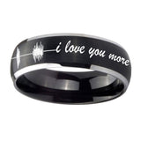 8mm-Sound-Wave,-I-love-you-more-Dome-Brushed-Black-2-Tone-Tungsten-Bands-Ring