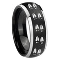 8mm Deer Tracks Dome Brushed Black 2 Tone Tungsten Ring
