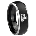 8mm Deer Hunting Dome Brushed Black 2 Tone Tungsten Ring