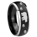 8mm Bear Paw Dome Brushed Black 2 Tone Tungsten Band