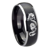 8mm-Dragon-Dome-Brushed-Black-2-Tone-Tungsten-Carbide-Men's-Engagement-Ring