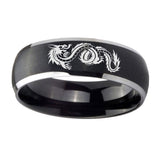 8mm-Dragon-Dome-Brushed-Black-2-Tone-Tungsten-Carbide-Men's-Engagement-Ring