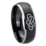 8mm-Infinity-Love-Dome-Brushed-Black-2-Tone-Tungsten-Carbide-Mens-Promise-Ring